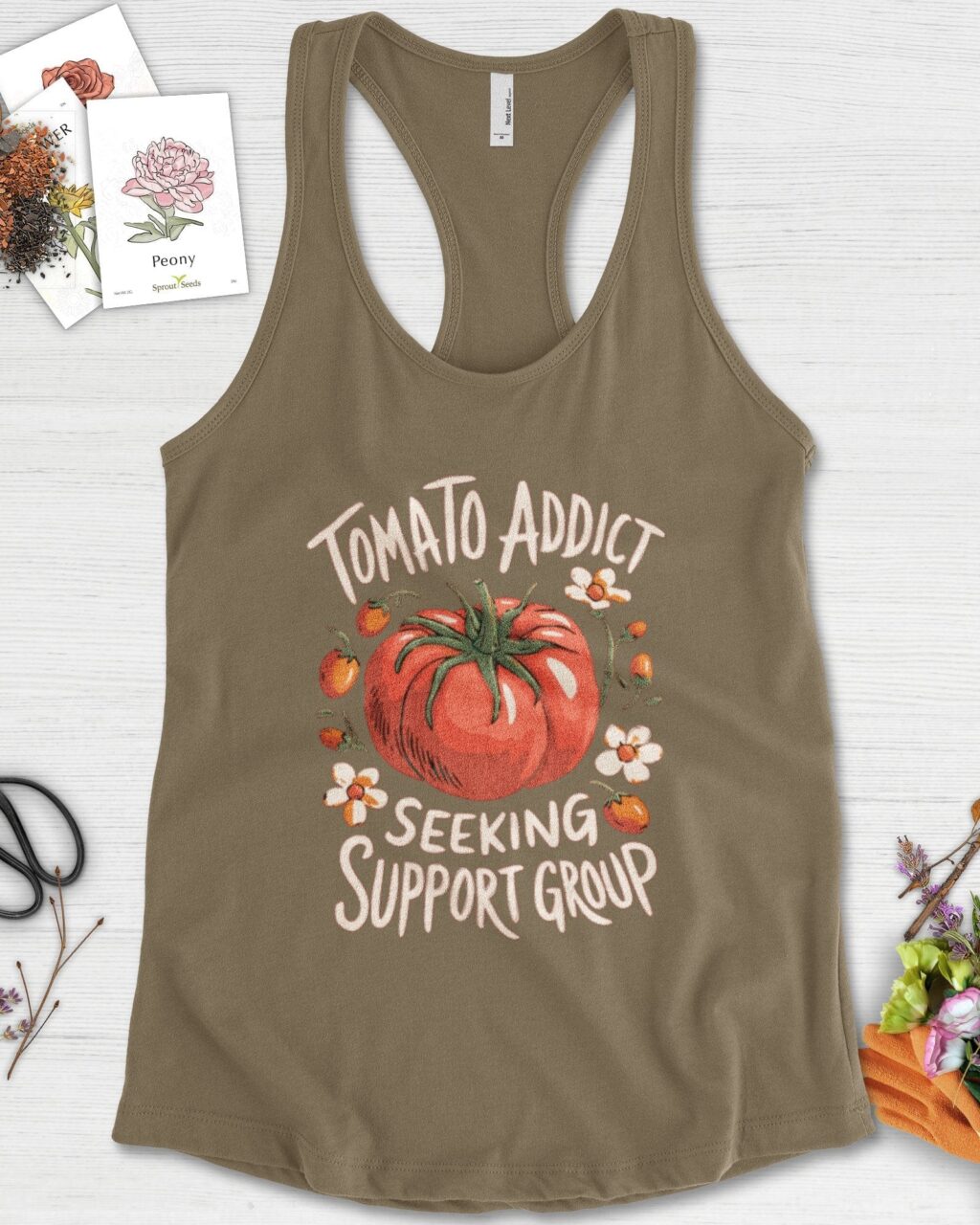 Alternative view of Tomato Addict Support Group Racerback