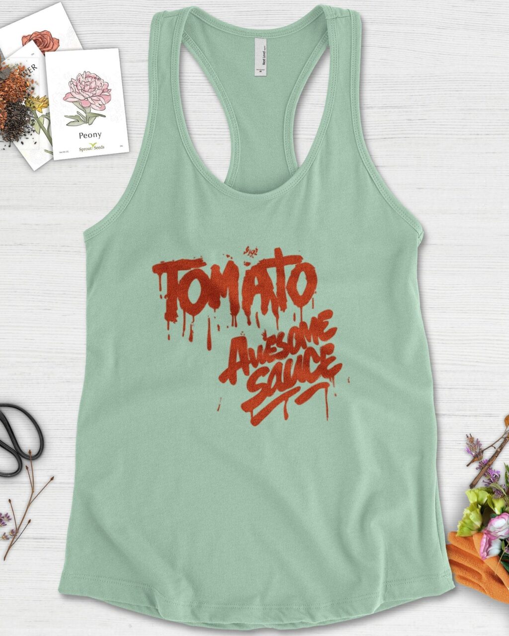 Alternative view of Tomato Awesome Sauce Racerback