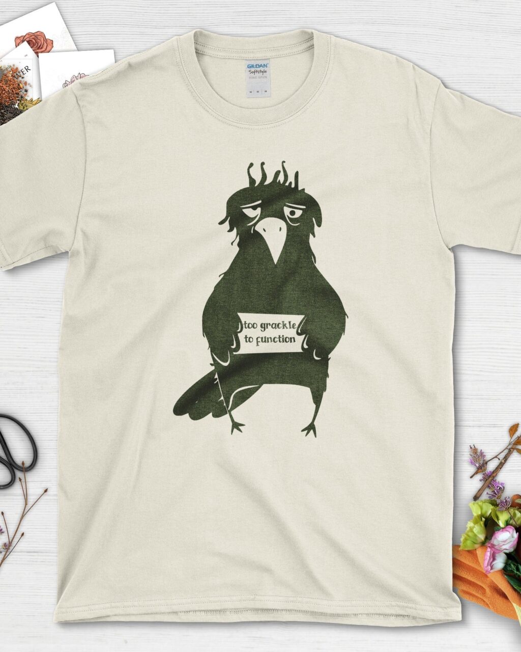 Alternative view of Too Grackle to Function T-Shirt