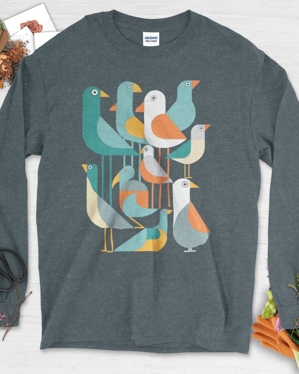 Vibrant Birds Garden Long Sleeve
