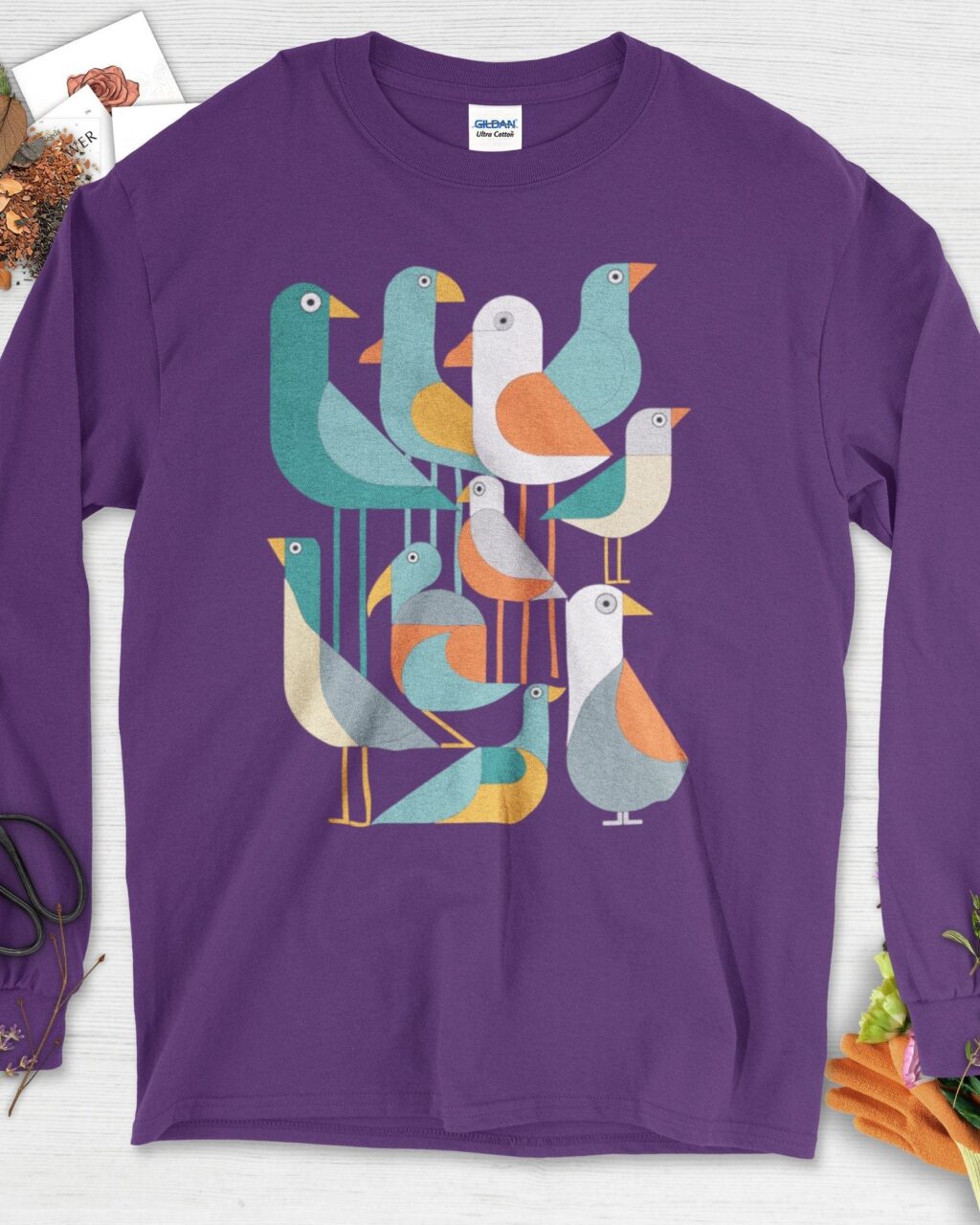 Alternative view of Vibrant Birds Garden Long Sleeve