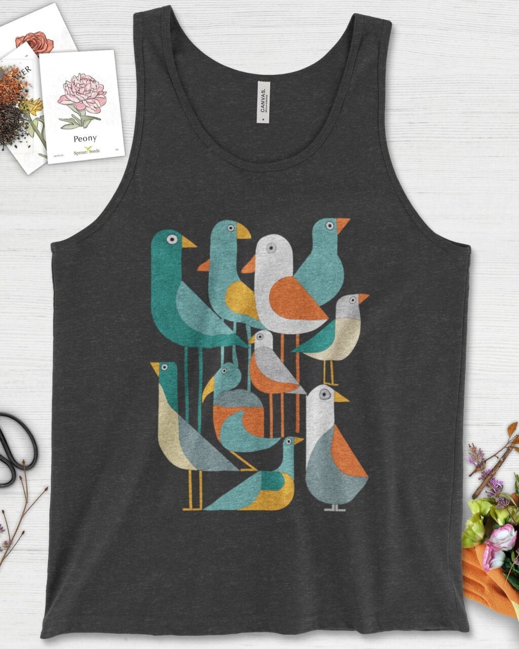 Alternative view of Vibrant Birds Garden Tank Top