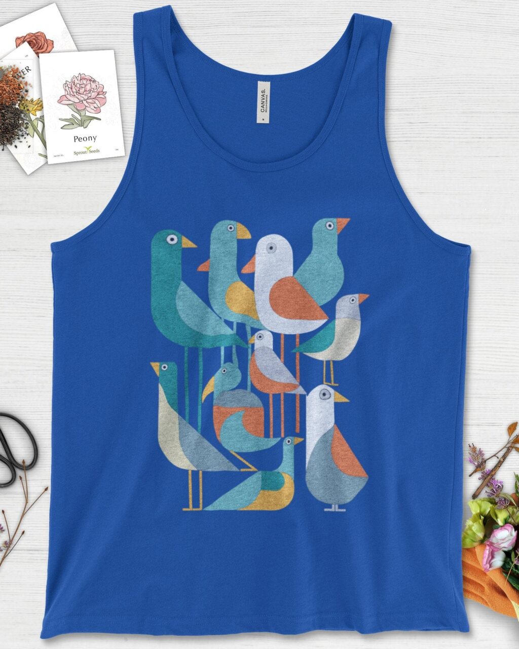 Vibrant Birds Garden Tank Top