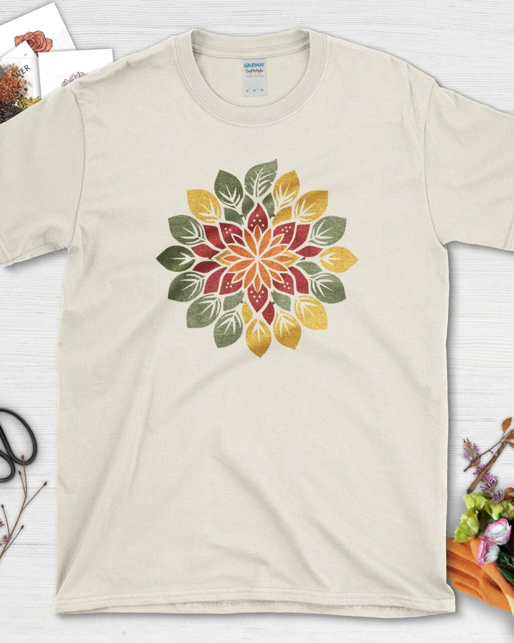 Alternative view of Vibrant Floral Mandala T-Shirt