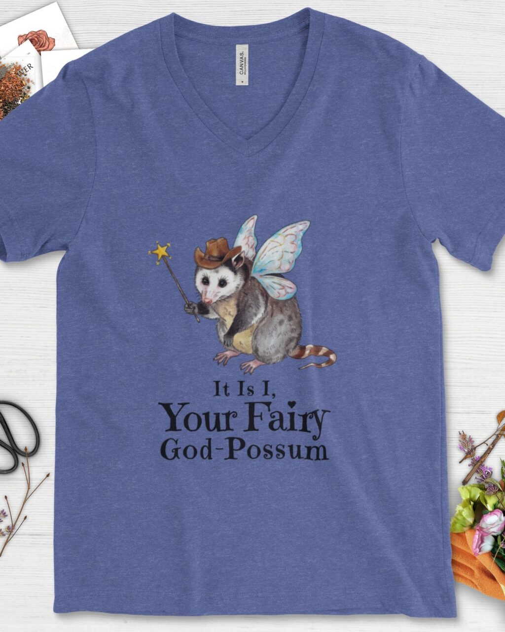 Alternative view of Your Fairy God-Possum V-Neck