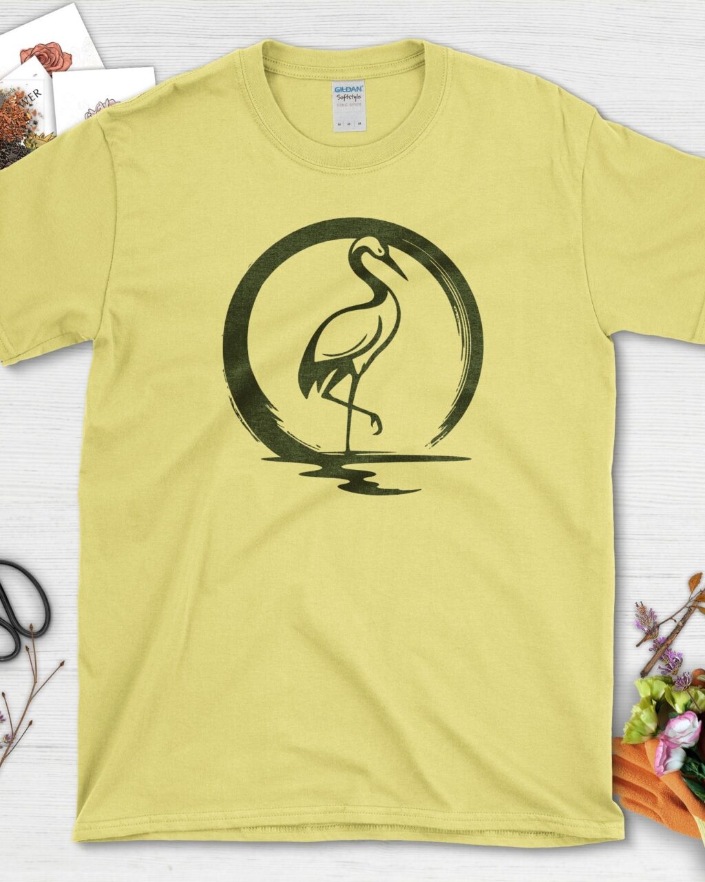 Alternative view of Zen Crane Circle T-Shirt