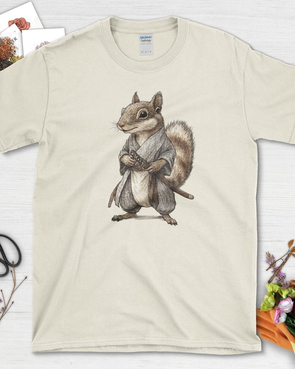 Alternative view of Zen Samurai Squirrel T-Shirt